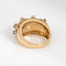 Bague Bague vintage en or 14 carats, sertie de saphirs et de diamants, motif panier tressé, taille 7. Bijou à anneau bombé. 58 Facettes G13928