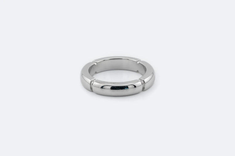 Bague Oro Bianco / 11 Alliance avec motif géométrique en or blanc 58 Facettes ANL41