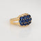 Bague 54 Bague en or jaune 18 carats, saphir cabochon et diamant, taille 6,75. Bijou vintage raffiné. 58 Facettes G14083