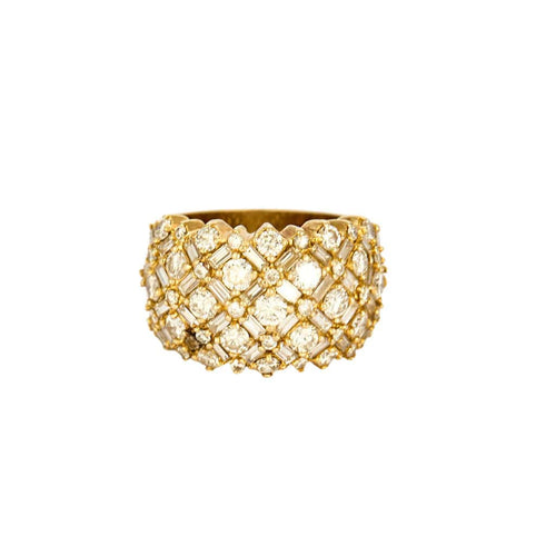 Bague 51,5 Bague dôme en or jaune pavée de diamants 58 Facettes TAR1278
