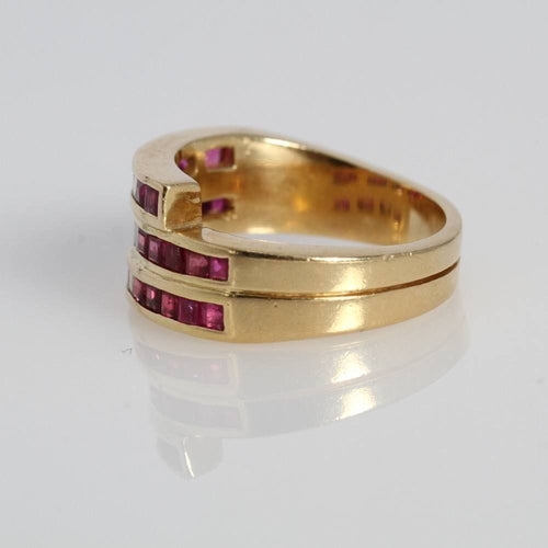 Bague 54 bague en or avec rubis et diamants 58 Facettes D362474