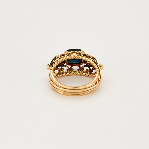 Bague 51 Bague or rose et gris, saphir et diamants 58 Facettes EL002