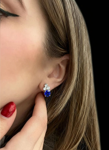 Boucles d'oreilles Boucles d'oreilles pendantes en saphir et diamants 58 Facettes