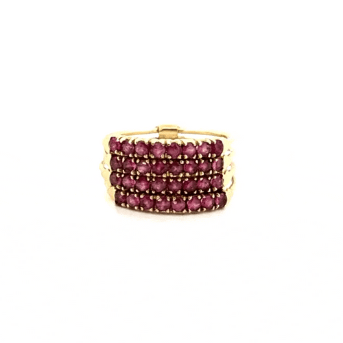 Bague 57 Bague Multi-Rangs Or Jaune & Rubis 58 Facettes 7-GS34284-1