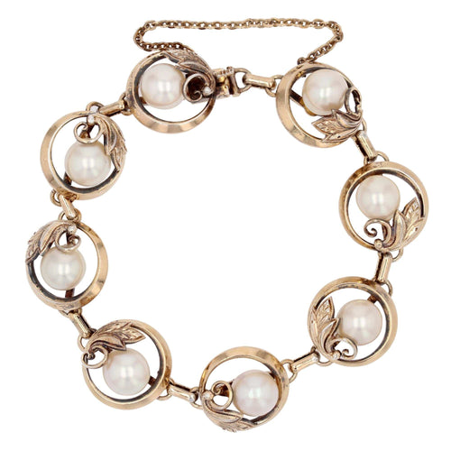 Bracelet Bracelet ancien en vermeil et perles de culture 58 Facettes CVBR25A