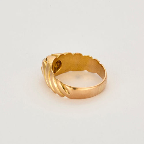 Bague 57,5 Bague jonc or jaune et diamant 58 Facettes ROM1184