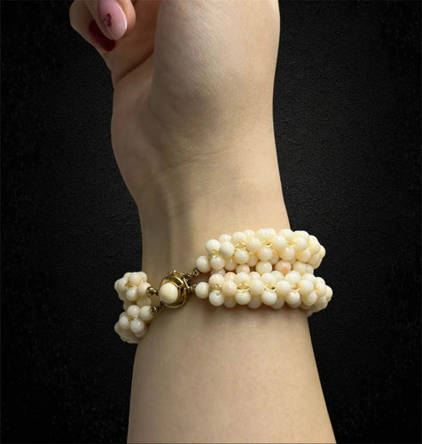 Bracelet Bracciale di Perle di Corallo Bianco 58 Facettes