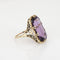 Bague Bague cocktail vintage Art Déco en améthyste et filigrane, or 14 carats, taille 6,75 58 Facettes G14135