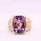 Bague cocktail Améthyste rectangle sertie sur or jaune
