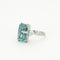 Bague 56 Bague or gris ornée d'une aigue marine 58 Facettes GU72