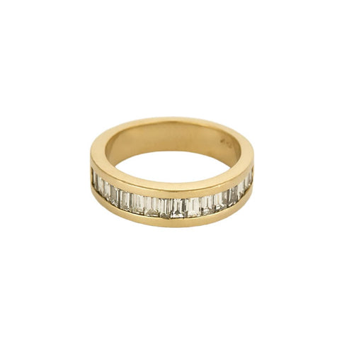 Bague 51 Bague jonc en or jaune et diamants de taille baguette 58 Facettes CRE0100X8
