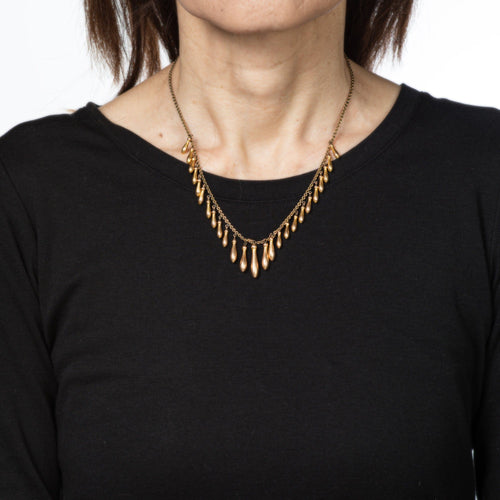 Collier Collier à franges graduées victorien en or rose antique 58 Facettes G13904