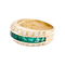 Bague 56 Bague vintage or jaune, diamants, émeraudes. 58 Facettes 34158