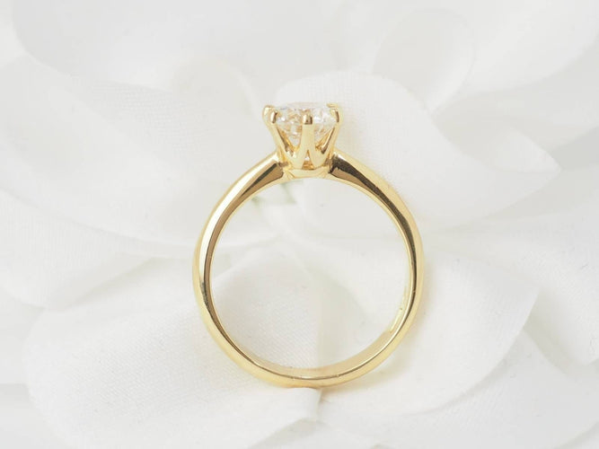 Bague 52 Bague solitaire en or jaune et diamant synthétique 58 Facettes 31902