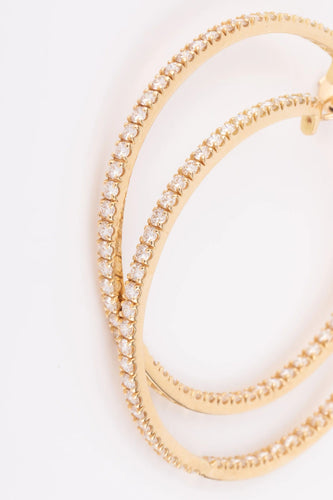Boucles d'oreilles Créoles en diamants sur or jaune 58 Facettes 1