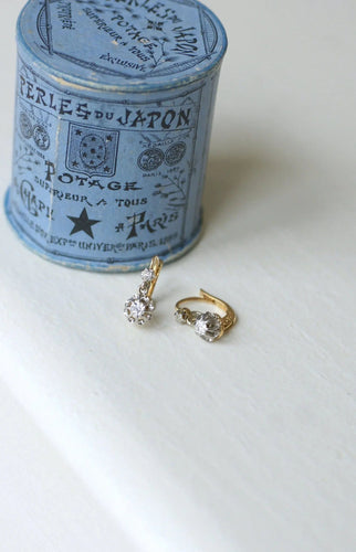 Boucles d'oreilles Dormeuses Anciennes Diamants 58 Facettes