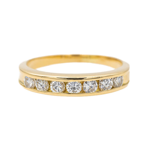 Bague 53 Bague Demi alliance Or jaune Diamant 58 Facettes 3000037CN