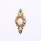 Pendentif Pendentif or jaune serti d’émeraudes, diamants et opale 58 Facettes