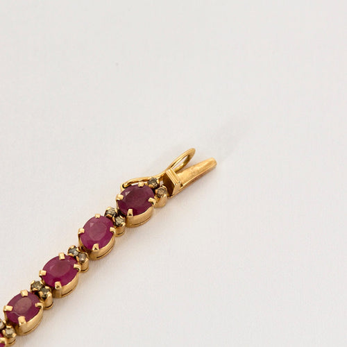 Bracelet Bracelet or jaune et rubis 58 Facettes RSY03812