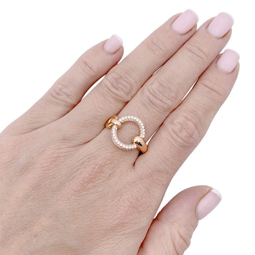 Bague 56 Bague Hermès "Filet d'or", or rose, diamants. 58 Facettes 33474