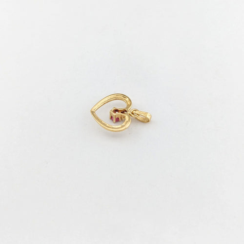 Pendentif Pendentif coeur en or jaune, diamant et rubis 58 Facettes 32309