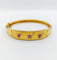 Bracelet Bracelet jonc antique or jaune décoré d'abeilles orné de rubis et de diamants taille roses (circa 1890) 58 Facettes A04772