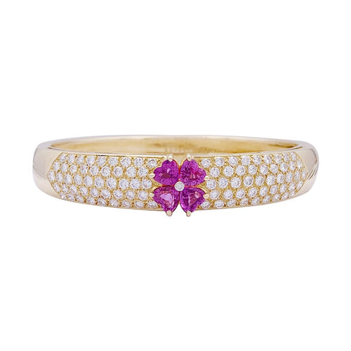 Bracelet Bracelet Van Cleef & Arpels or jaune, diamants, saphirs roses. 58 Facettes 33628
