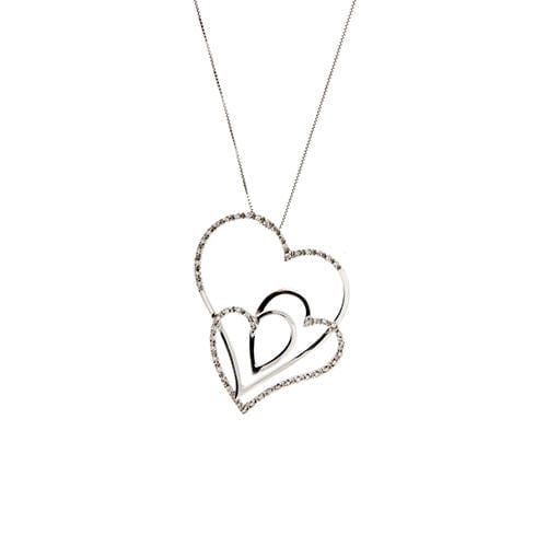 Collier avec coeurs et diamants