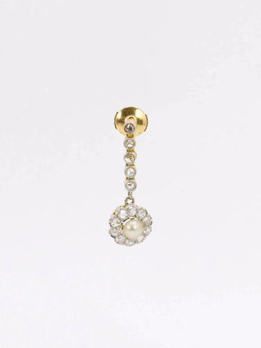 Boucles d'oreilles Boucles d'oreilles pendantes Belle Epoque diamants perles 58 Facettes J257B