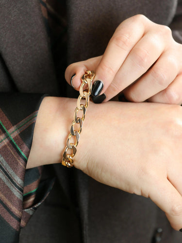 Bracelet Bracelet vintage maille gourmette plate or jaune 58 Facettes 1095.3