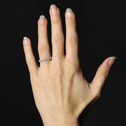 Demi alliance platine diamants