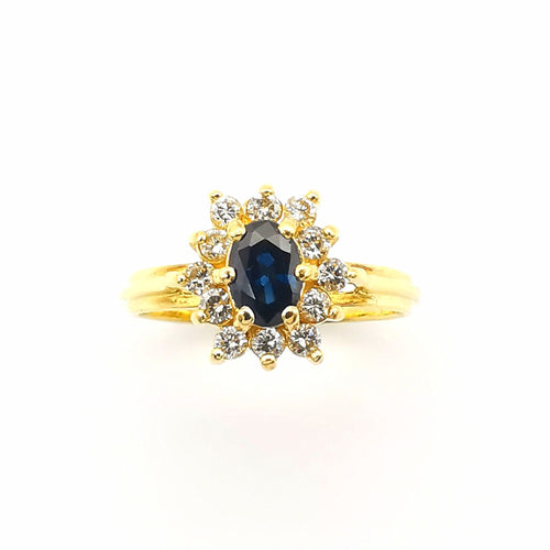 Bague 56 Bague en or saphir et diamants 58 Facettes