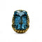 Bague Bague vintage en or jaune montée d’une Aigue-Marine Santa Maria de 17carats. 58 Facettes