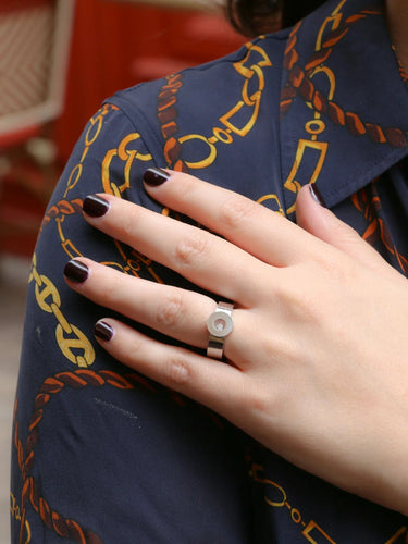 Bague Bague Chopard Happy Diamonds ronde en or blanc et diamants 58 Facettes J2