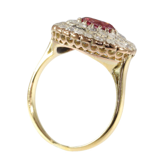 Bague 54 Beauté délicate : bague victorienne avec tourmaline rose violacée 58 Facettes 24150-0100