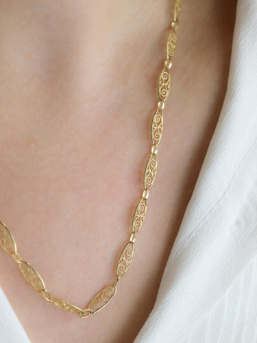 Collier Collier chaine maille filigrane or jaune 58 Facettes 1162.2