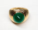 Bague 53.5 Bague Dôme Or Jaune et Calcédoine Cabochon 58 Facettes A11393