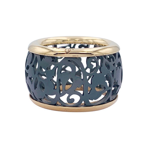 49 Bague Pomellato, "Arabesque", or rose, titane. 58 Facettes 33169