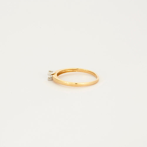 Bague 54 Solitaire or jaune et blanc avec diamant 58 Facettes 3121248