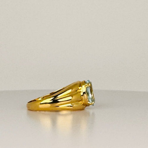 Bague Bague vintage avec aigue-marine ovale 58 Facettes 2505004