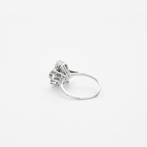 Bague 57 Bague ancienne Or blanc Diamants 58 Facettes 2331431