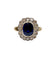 Bague 60 Bague pompadour Art Déco or et platine, saphir synthétique de 3,00 carats, diamants taille rose (circa 1920) 58 Facettes A04827