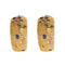 Boucles d'oreilles en or rose, cabochons de saphirs de couleurs