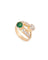 Bague 50 Bague toi et moi, or jaune, émeraude et diamants 58 Facettes