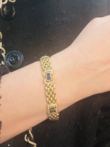 Bracelet Bracelet en or jaune, saphirs et diamants 58 Facettes 258967