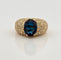 Bague 59 Bague en or jaune saphir ovale et diamants 58 Facettes
