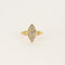 Bague marquise or jaune et blanc diamants