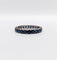 Bague 56 Alliance américaine art deco or blanc 14k saphirs bleus naturels 58 Facettes A06112