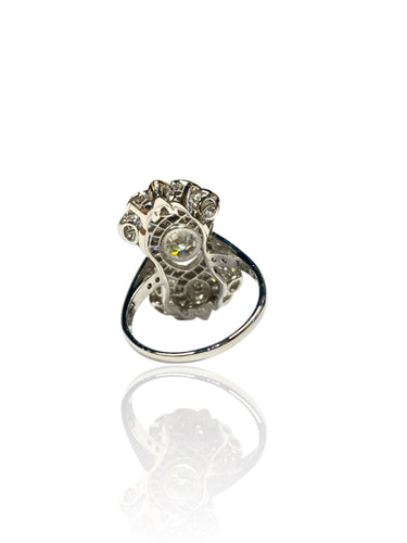 Bague 52 Bague Art Déco en platine 1925-35 58 Facettes