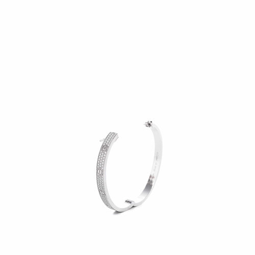 Bracelet CARTIER - Bracelet love or blanc pavé de diamants 58 Facettes 97699